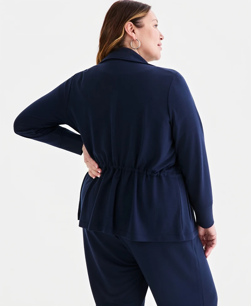 Style & Co Plus Luxsoft French Terry Zip Jacket, Macy's Exclusive