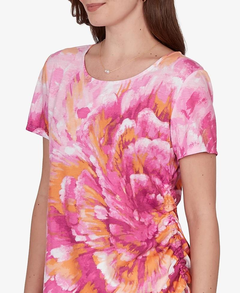 Ruby Rd. Petite Bold Watercolor Floral Knit T-shirt