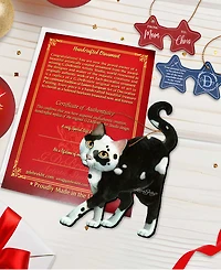 Designocracy Cookie and Creme Cat Holiday Ornaments, Set of 2