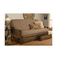 Kodiak Tucson Frame-Rustic Walnut Finish-Linen Stone Mattress