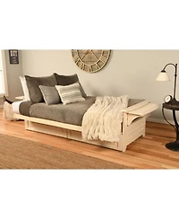 Kodiak Phoenix Frame-Antique White Finish-Oregon Trail Saddle Mattress-Storage Drawers