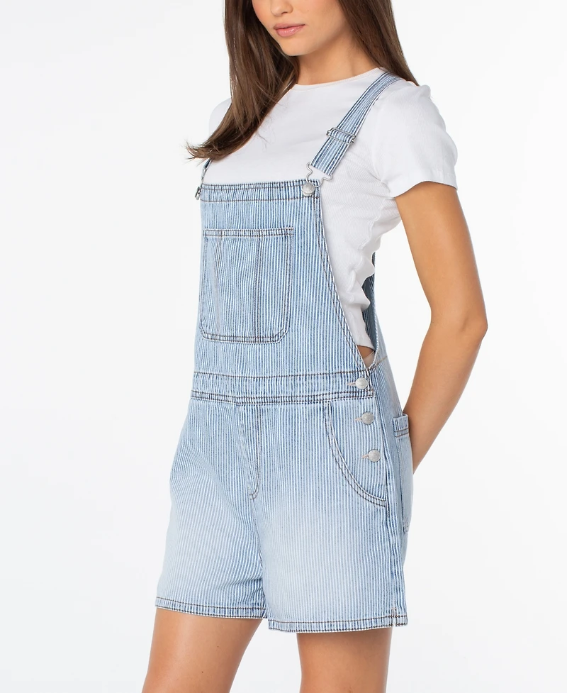 Celebrity Pink Women's Denim Button-Front Shortalls