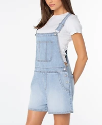 Celebrity Pink Women's Denim Button-Front Shortalls