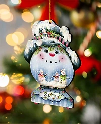 Designocracy Joe Cool Snow Globe Holiday Ornaments, Set of 2