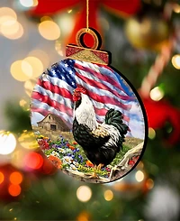 Designocracy Morning In America Holiday Ornaments, Set of 2