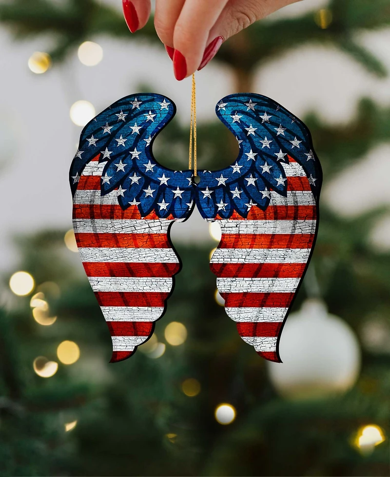 Designocracy Usa Wings Butterfly Ornaments, Set of 2