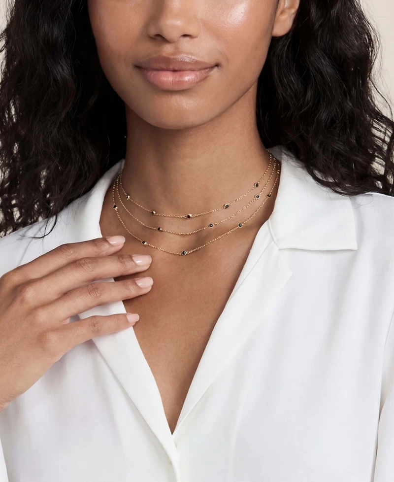 Ettika Crystal Dot Layered Necklace