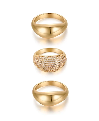 Ettika Timeless Glamour 18k Gold Plated Ring Set