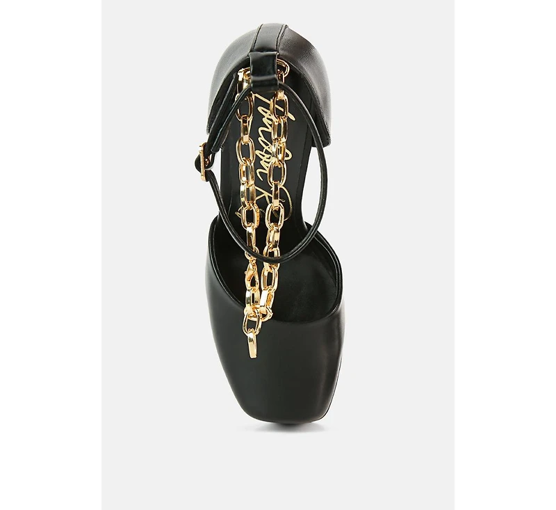 blackpearl faux leather high heeled platform sandals