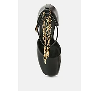 blackpearl faux leather high heeled platform sandals