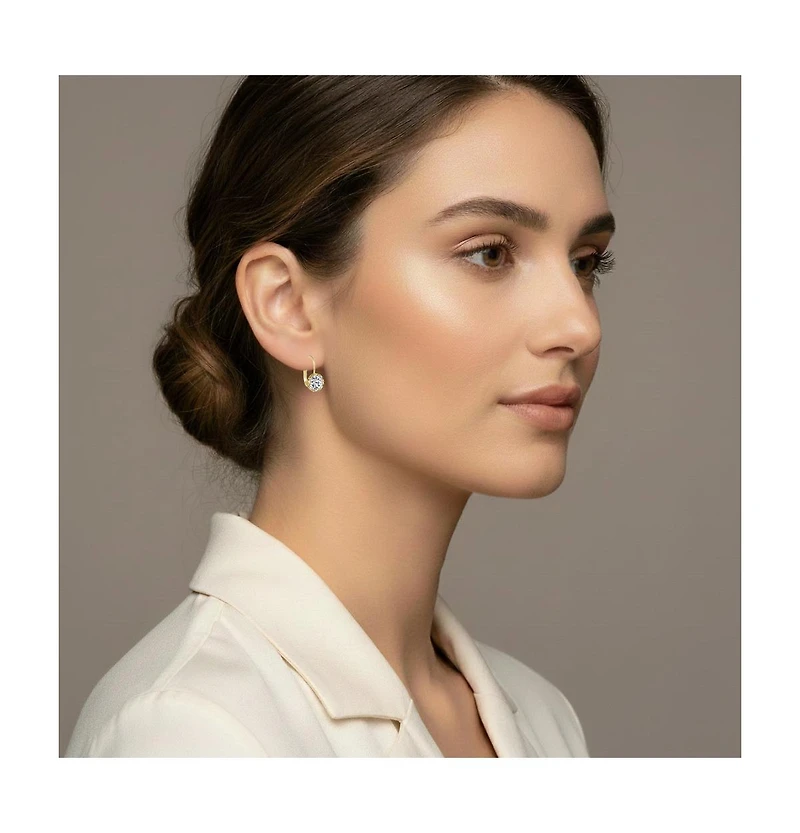 Modern Cubic Zirconia Solitaire Shimmering Drop Earrings