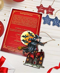 Designocracy Christmas Witch Holiday Ornaments, Set of 2