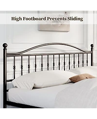 gaomon Metal Platform Bed Frame with Vintage Circular Headboard and Footboard, Heavy-Duty Iron Frame, No Box Spring Needed, Noise-Free Design