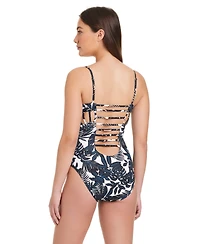 Red Carter Women's Scoop Neck Pull-On One-Piece Swimsuit