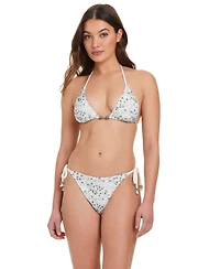 Red Carter Women's V-Neck Embroidered Bikini Top