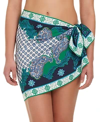 Red Carter Women's Printed Tie Closure Pareo Cover-Up Skirts