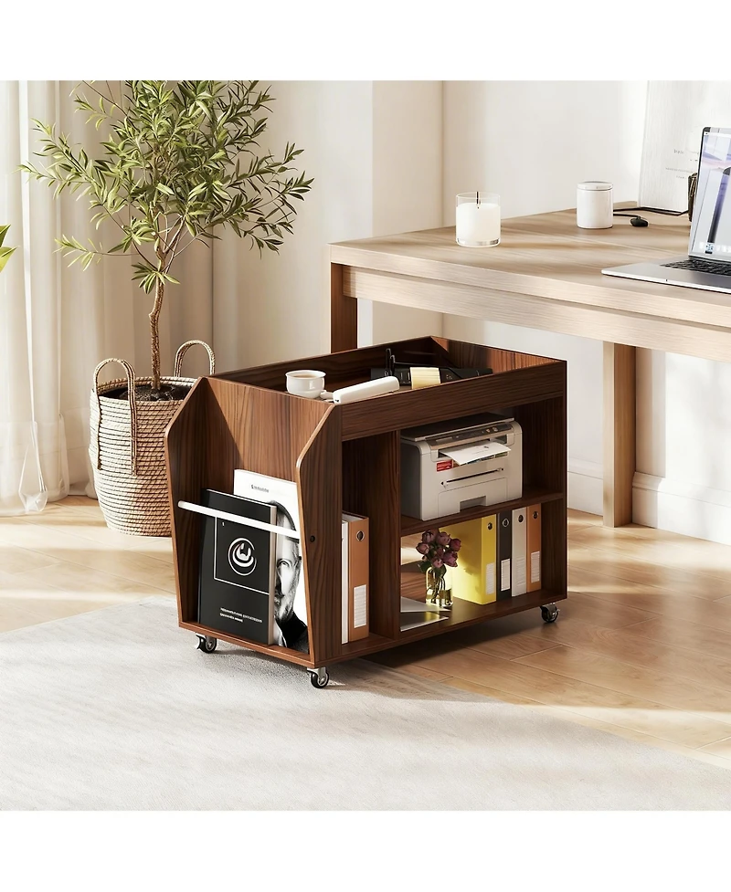 Yigii 4-wheel rolling storage rack for living room, study room, bedroom