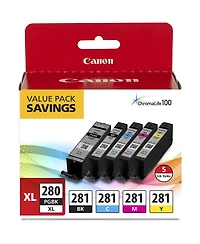 Canon Pgi-280 Xl / Cli-281 5 Color Pack for Select Pixma Tr, Ts Series Printers