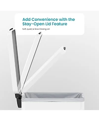 Home Zone Living 12 Gallon Slim Stainless Steel Kitchen Trash Can with Step Pedal and Soft Close Lid