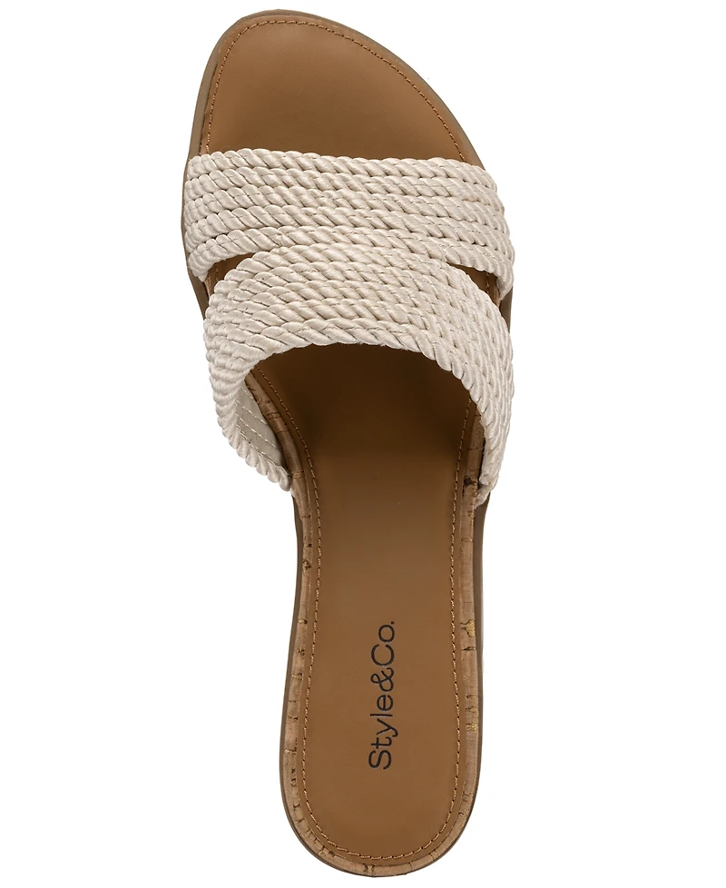 Style & Co Women's Everlyy Rope Slip-On Slide Sandals, Macy's Exclusive