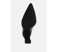 London Rag Women's Scheba Sleek Block Heel Pumps