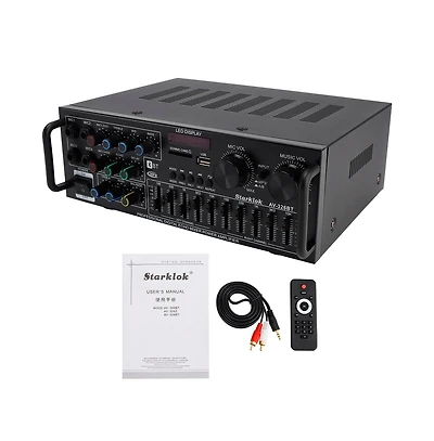 Artudatech 800W Bluetooth Stereo Amplifier, 2.1 Channel Home Audio with Karaoke, Usb/Sd & Fm Radio