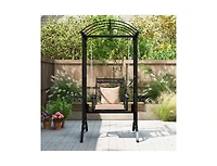 Slickblue Outdoor Porch Swing with Stand and Dual Trellises