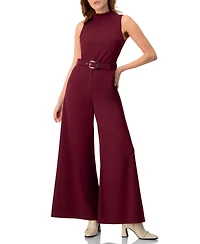 Ivonne Women's Sleeveless High Neck Jumpsuit with Belt