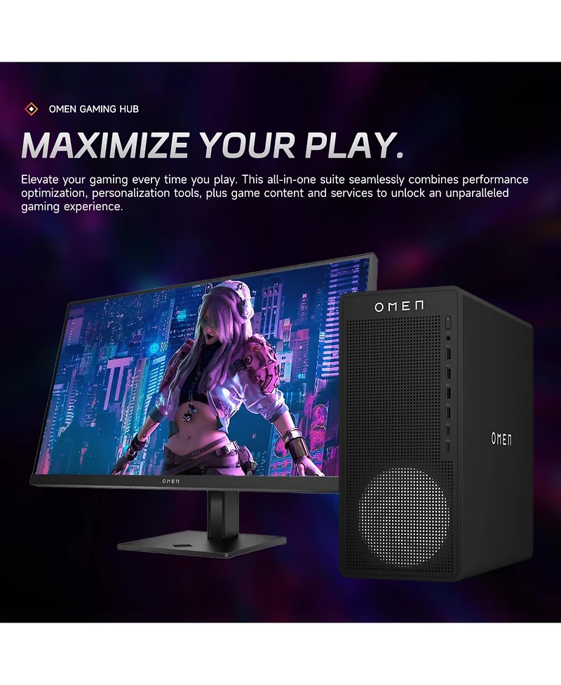 Hp Omen 16L Tower Desktop Amd Ryzen 7 64GB Ram Nvidia GeForce Rtx 5060 4TB Ssd Storage Windows 11 Home