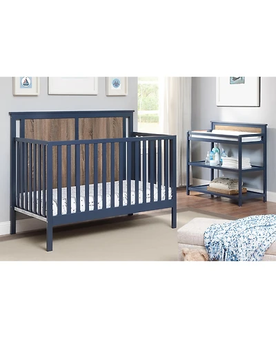 Flynama 4in1 Convertible Crib Dual Tone Finish Solid Construction Three Adjustable Mattress Heights for Baby Nursery
