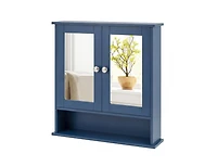 Slickblue Wall Mounted Mirror Cabinet with Storage Shelf and Doors