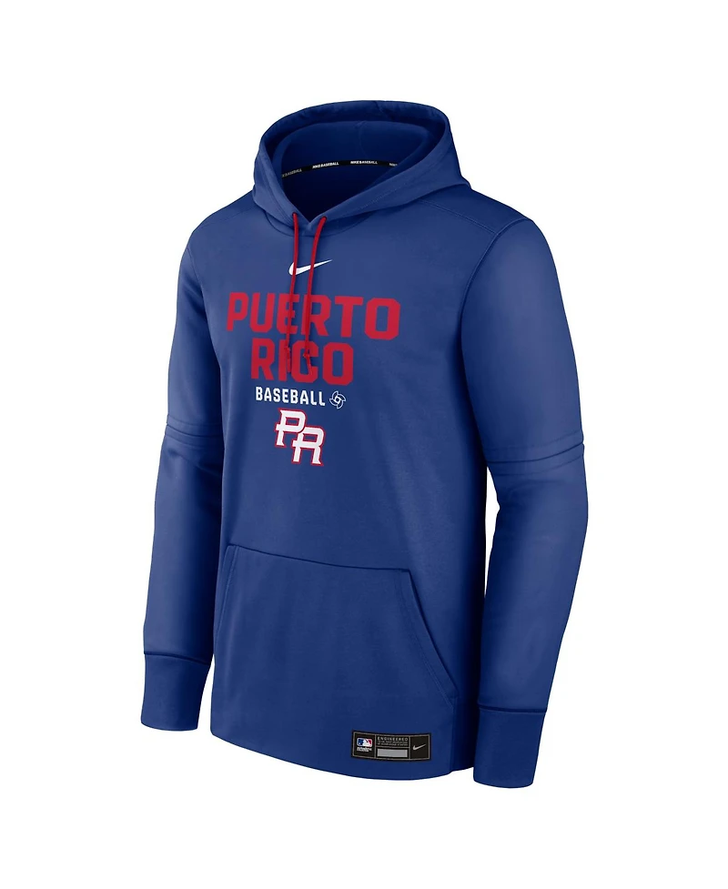 Nike Men's Royal Puerto Rico Baseball 2026 World Classic Authentic Collection Therma Hoodie