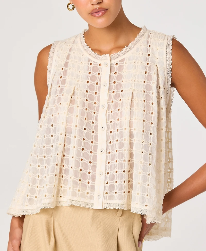 Astr the Label Women's Alisa Sleeveless Crew Neck Top