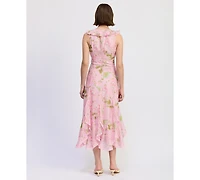 En Saison Women's Sleeveless Scoop Neck Wrenley Midi dress