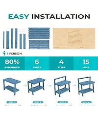 Yigii Outdoor gardening 3-tier shelf with angled legs and hooks