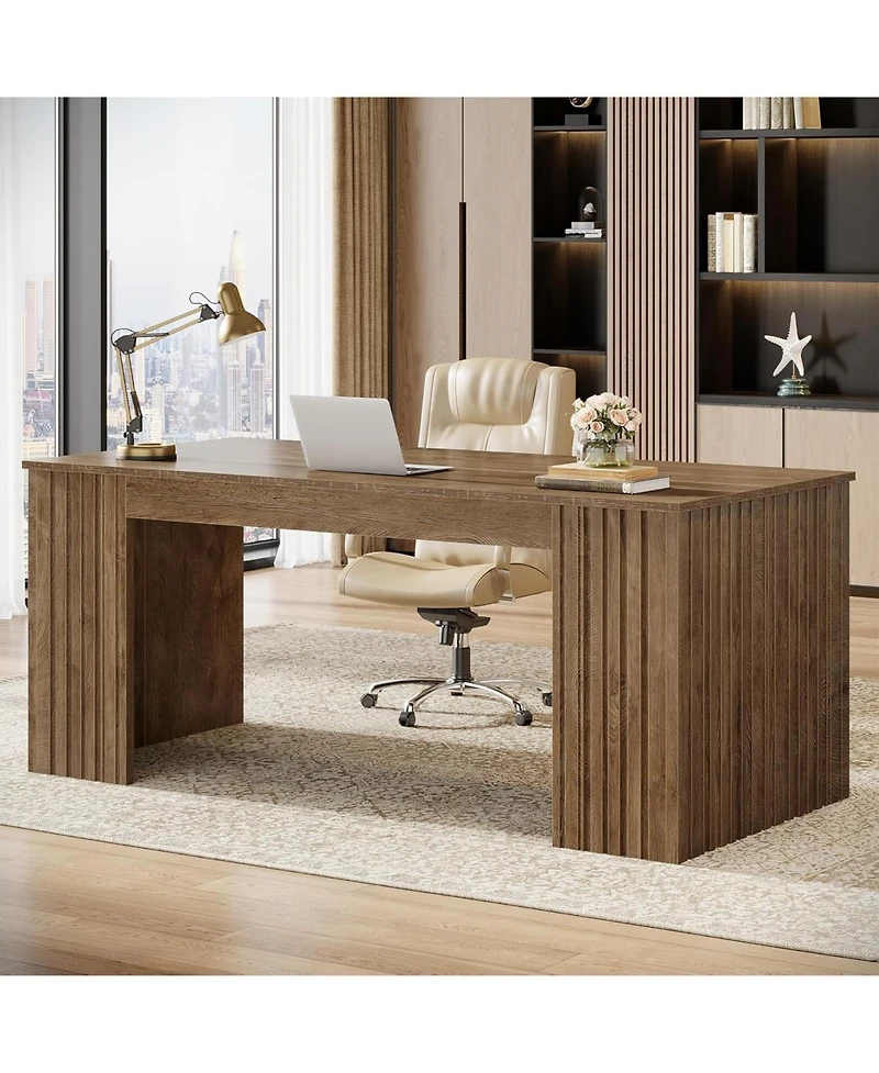 Tribesigns Modern Executive Desk, 63-Inch Large Office Computer Desk, Study Writing Table Workstation