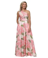Alex Evenings Womens One Shoulder Gown