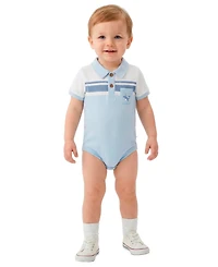 Sperry Baby Boys' Short-Sleeve Bodysuits with Crochet Whale Rattle, 2-Pack