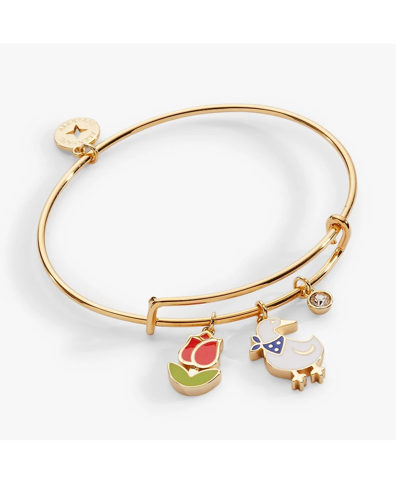 Alex and Ani Garden Party Multi Charm Bangle Bracelet