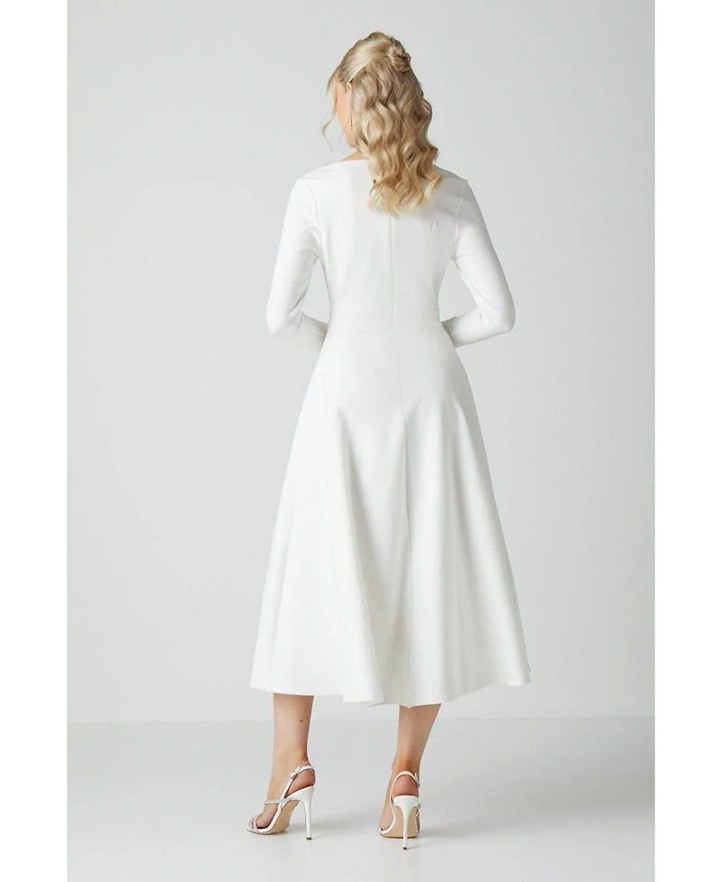 Coast Women's V Neck Full Skirt Midi Dresses