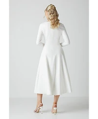 Coast Women's V Neck Full Skirt Midi Dresses