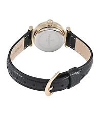 Peugeot Women's Petite 25mm Sun-Moon Watch with Glossy Leather Strap