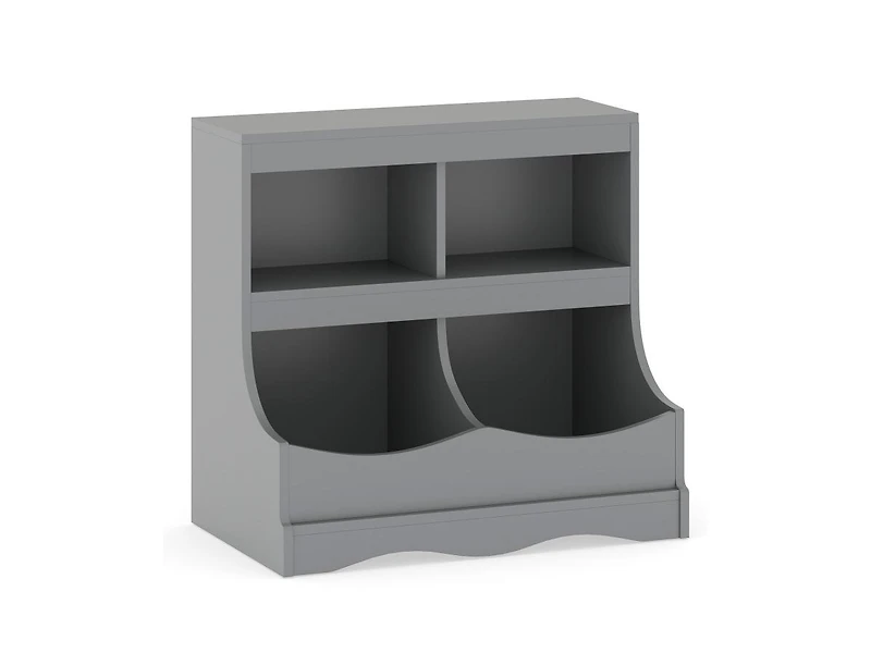 Slickblue 4-Cubby Kids Toy Storage Organizer and Bookcase