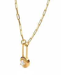 Lock & Luna Charm with Oval-Cut Moissanite – Gold