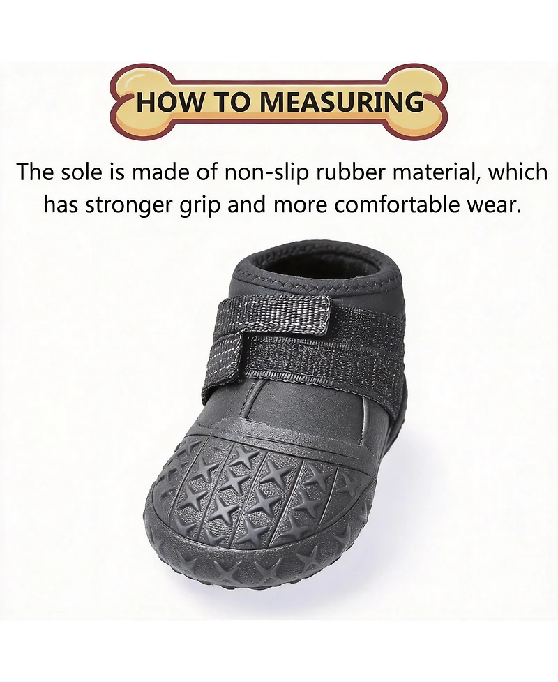 Dog Boots with Reflective Straps and Anti-slip Soles