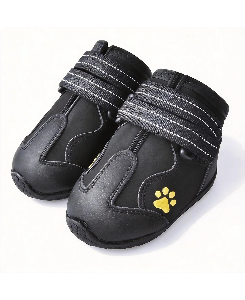 Dog Boots with Reflective Straps for Large Dogs - Waterproof, Anti-slip, and Adjustable