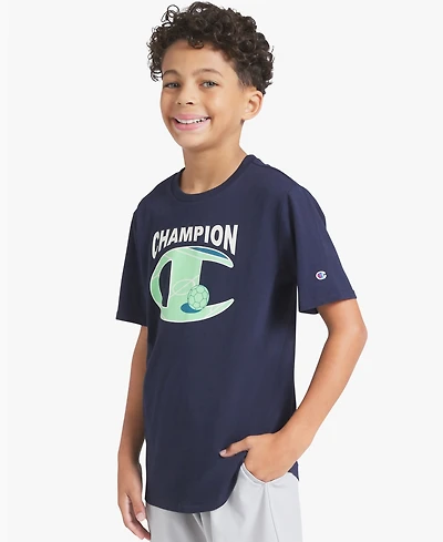 Champion Big Boys' Short-Sleeve Round Neck Graphic T-Shirt