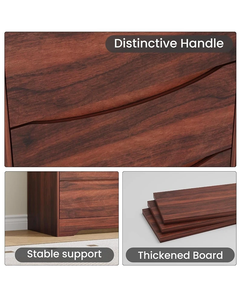 gaomon Wooden Dresser with Drawers, Tall Modern Closet with Deep Storage, Large Chest of Drawers with Wide Top