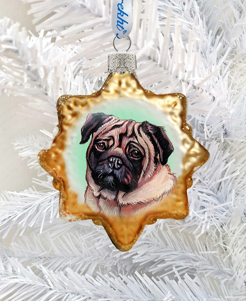 Designocracy Cute Pug Mercury Holiday Ornament