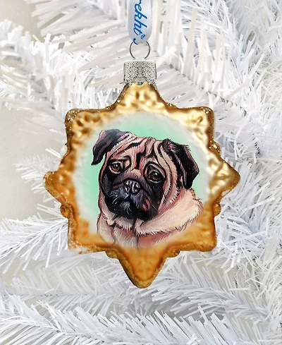 Designocracy Cute Pug Mercury Holiday Ornament